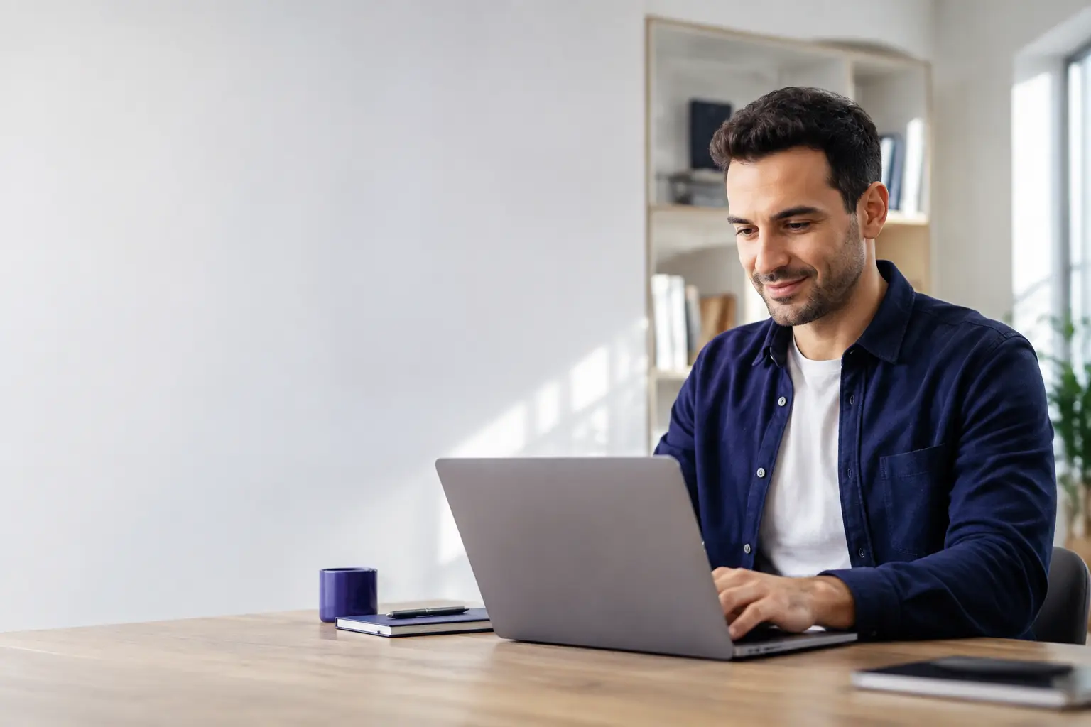 Online eğitim programını laptopundan takip eden yetişkin katılımcı