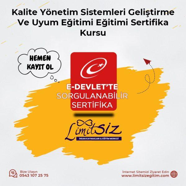 Kalite Yönetim Sistemleri Geliştirme Ve Uyum  Sertifika Kursu