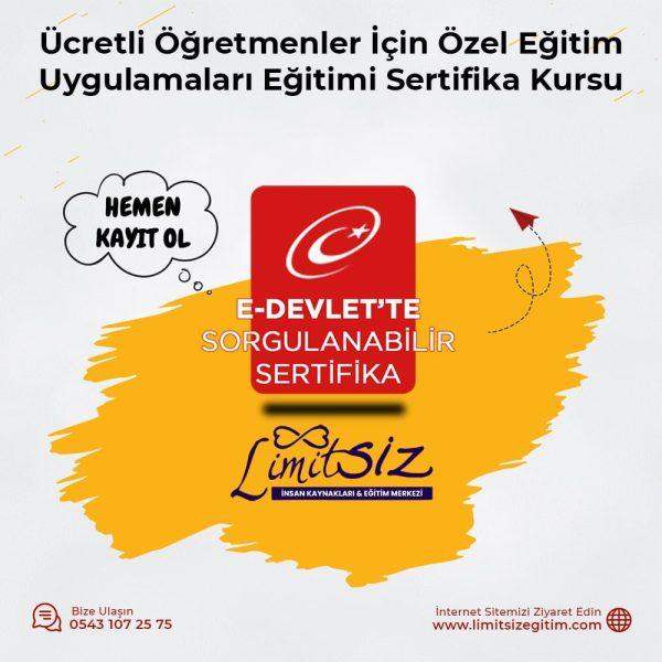 Ücretli Öğretmenler İçin Özel Eğitim Uygulamaları Sertifika Kursu